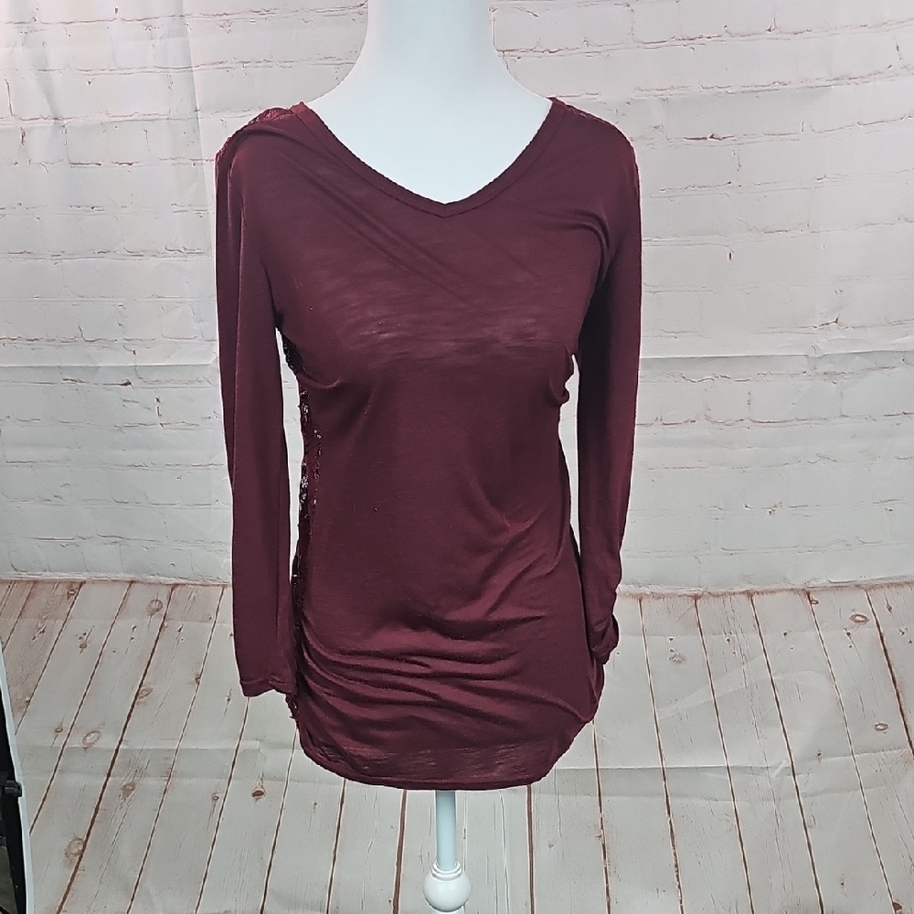 Vanity Red Fitted Long Sleeve Tunic